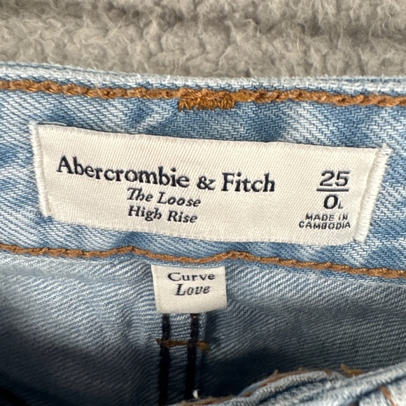 Abercrombie The Loose High Rise Curve Love Jeans 25 0L Light Wash Baggy Wide Leg - Picture 6 of 16
